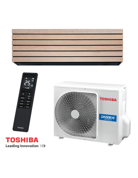 Инверторен климатик Toshiba Super Daiseikai 10 WOOD RAS-B13S4KVDG-E / RAS-13S4AVPG-E